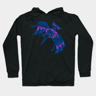 Tribal Kingfisher, PNW style Hoodie